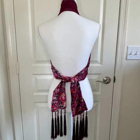 Collection Eighteen velour and sheer floral scarf - Picture 8 of 8